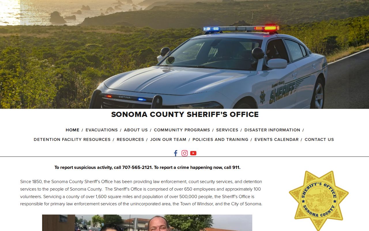 Sonoma Sheriff custody search in a Petaluma resident lookup workflow